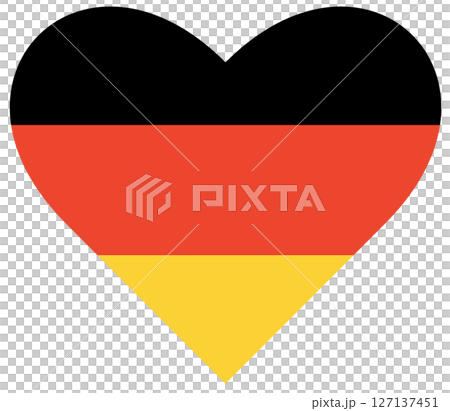 German flag in heart shape icon. Symbol of German patriotism. 127137451