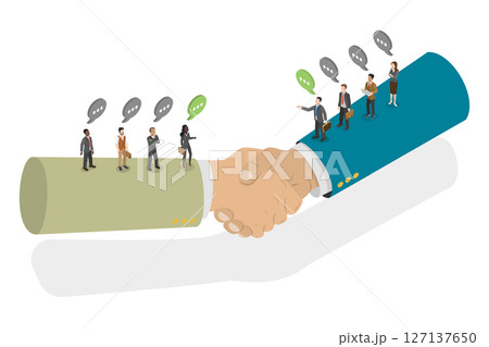 3D Isometric Flat Illustration of Businesss Collaborations, Strategic Partnership Approach 3D Isometric Flat Illustration of Businesss Collaborations, Strategic Partnership Approach 127137650