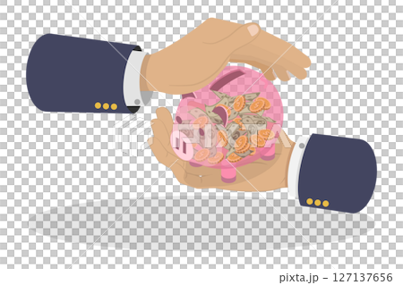 3D Isometric Flat Illustration of Finance Saving Protection, Secure Investment, Insurance 3D Isometric Flat Illustration of Finance Saving Protection, Secure Investment, Insurance 127137656