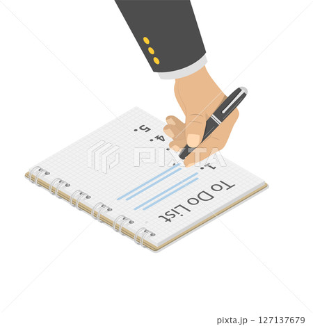 3D Isometric Flat Illustration of To Do List, Work Priority, Task management 3D Isometric Flat Illustration of To Do List, Work Priority, Task management 127137679