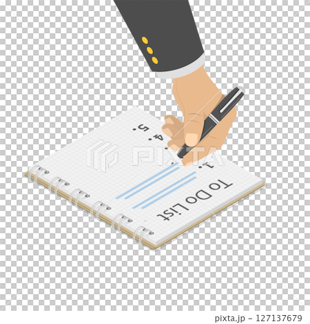 3D Isometric Flat Illustration of To Do List, Work Priority, Task management 3D Isometric Flat Illustration of To Do List, Work Priority, Task management 127137679