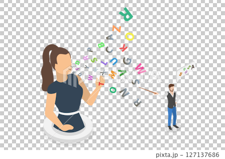 3D Isometric Flat Illustration of Speech Therapy, A Holistic Approach To Learning And Development 3D Isometric Flat Illustration of Speech Therapy, A Holistic Approach To Learning And Development 127137686