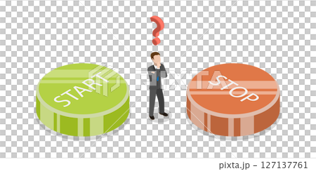 3D Isometric Flat  Illustration of Difficult Choice, Dilemma of Making Decision 127137761