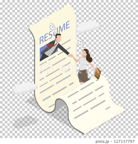 3D Isometric Flat  Illustration of Hiring, Human Resource Management 127137797