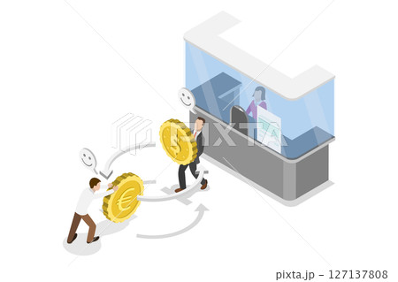 3D Isometric Flat Illustration of Currency Exchange, Money Conversion 3D Isometric Flat Illustration of Currency Exchange, Money Conversion 127137808