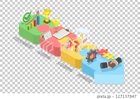 3D Isometric Flat  Illustration of Leading Process, Model Framework 127137847