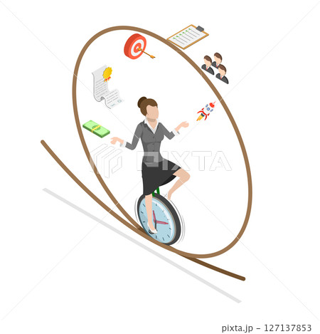 3D Isometric Flat Illustration of Project Management, Business Tasks Optimization 3D Isometric Flat Illustration of Project Management, Business Tasks Optimization 127137853