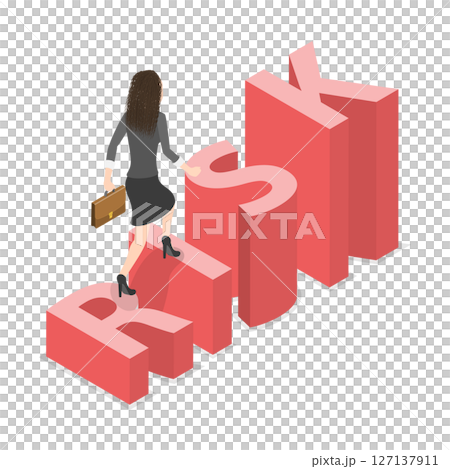 3D Isometric Flat  Illustration of High Risk Higher Reward, Risk Management 127137911
