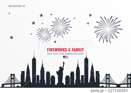 Fireworks and Family with Patriotic Message for July 4th Fireworks and Family with Patriotic Message for July 4th 127138263
