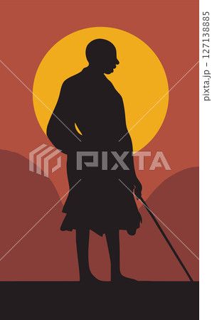 A silhouette of mahatma gandhi 127138885