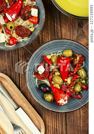 Spicy vegetables salad. Spicy vegetables salad. 127138995