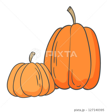 An illustration of an orange old pumpkin illustration 127140395