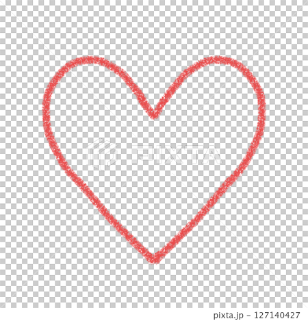 Hand-drawn simple red heart illustration material icon like favorite crayon style 127140427