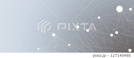 Technology and science banner or header. Connected neural network 127140498