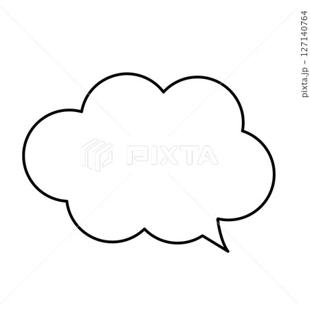 もこもこの雲形の吹き出し 127140764