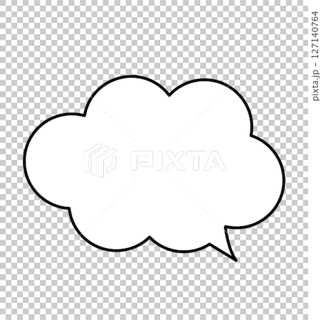 もこもこの雲形の吹き出し 127140764