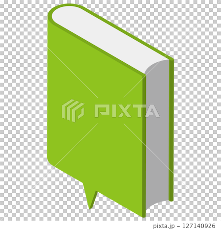 Yellow-green book-shaped speech bubble 127140926