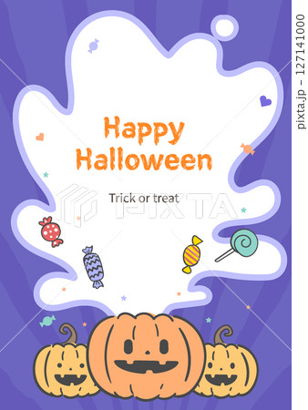 Halloween Day illustration of candy spouting from Jack O'Lantern pumpkins 127141000