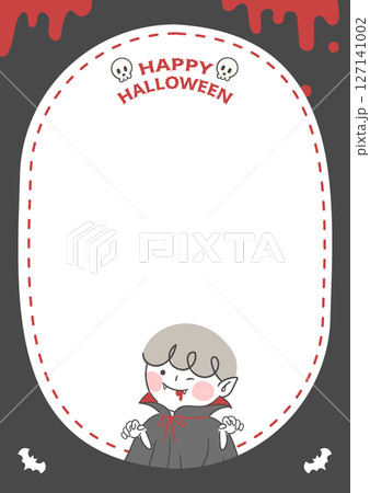 Halloween Day Frame Illustration with Vampire 127141002