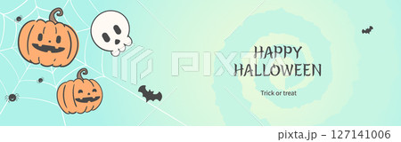 Halloween Day horizontal banner illustration Halloween Day horizontal banner illustration 127141006