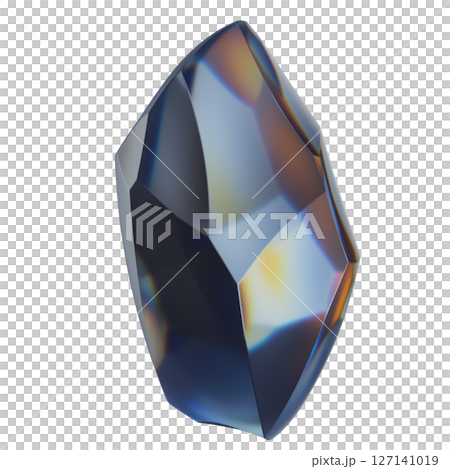 Abstract Multicolored Faceted Crystal Render on White Background Abstract Multicolored Faceted Crystal Render on White Background 127141019