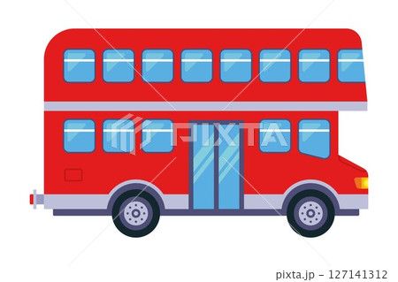 Red double decker english public bus. 127141312