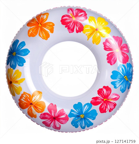 Colorful Hibiscus Flower Patterned Inflatable Pool Float 127141759