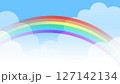 空と虹　背景　さわやか　明るい　夏　ベクター　イラスト　BG 127142134