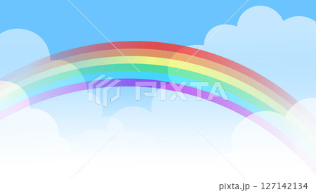 空と虹 背景 さわやか 明るい 夏 ベクター イラスト BG 空と虹 背景 さわやか 明るい 夏 ベクター イラスト BG 127142134