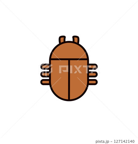 メスのカブトムシのアイコンイラスト 127142140