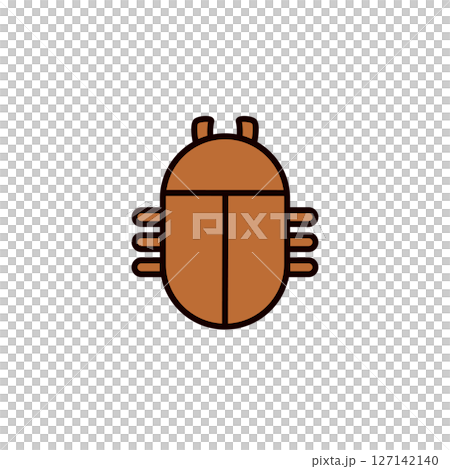 メスのカブトムシのアイコンイラスト 127142140