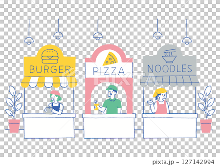 美食廣場工作人員出售food_color 127142994