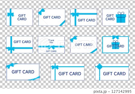 Set of summer gift cards designs with ribbons 127142995