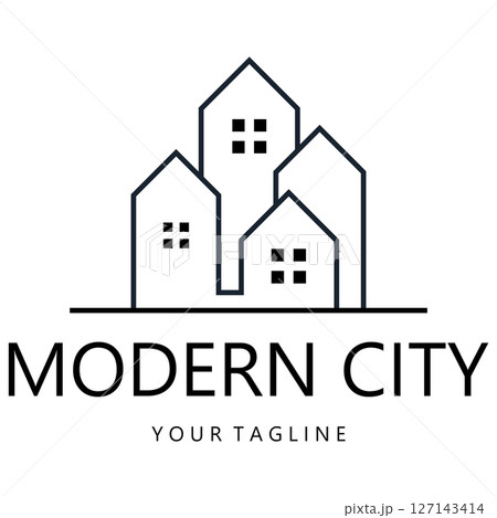 modern city, advanced city logo, environmentally friendly, advanced technology, future buildings 127143414