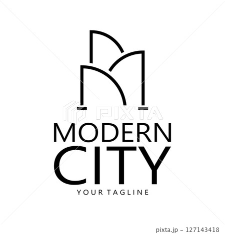 modern city, advanced city logo, environmentally friendly, advanced technology, future buildings 127143418