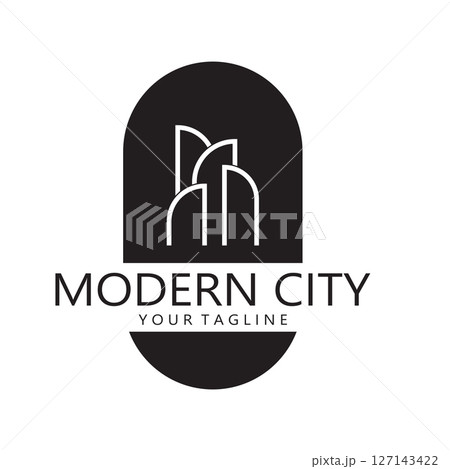 modern city, advanced city logo, environmentally friendly, advanced technology, future buildings 127143422