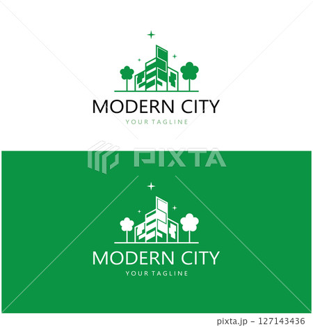 modern city, advanced city logo, environmentally friendly, advanced technology, future buildings 127143436