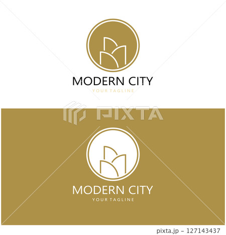modern city, advanced city logo, environmentally friendly, advanced technology, future buildings 127143437