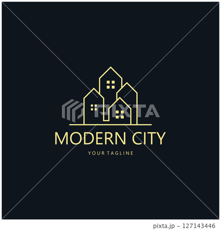 modern city, advanced city logo, environmentally friendly, advanced technology, future buildings 127143446