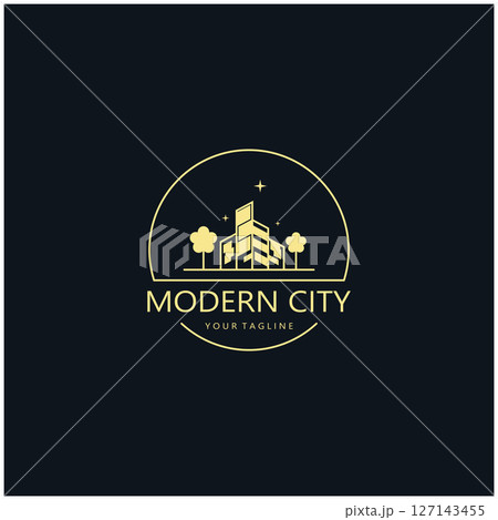 modern city, advanced city logo, environmentally friendly, advanced technology, future buildings 127143455