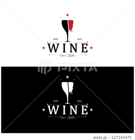 Wine logo with wine glasses and bottles.for night clubs,bars,cafe and wine shops. Wine logo with wine glasses and bottles.for night clubs,bars,cafe and wine shops. 127143475