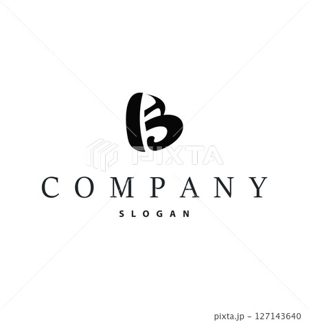 simple design logo letter B design minimalist simple modern initial alphabet as a symbol of product brand or business letter template illustration 127143640