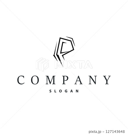 letter p logo concept simple modern design initial alphabet logo as a symbol of a business product brand illustration of a letter template with a line concept 127143648