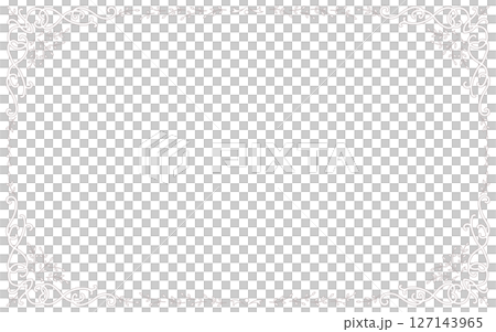 落ち着いた色の手描き装飾枠。 落ち着いた色の手描き装飾枠。 127143965