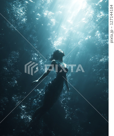 感情に沈む、水中に浮かぶ私 127144184