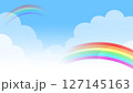 空と虹　背景　さわやか　明るい　夏　ベクター　イラスト　BG 127145163
