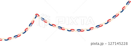 輪つなぎガーランドのベクターイラスト（装飾・カラフル・曲線）｜輪つなぎ, ガーランド, 飾り, カラ 127145228