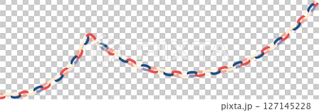 輪つなぎガーランドのベクターイラスト（装飾・カラフル・曲線）｜輪つなぎ, ガーランド, 飾り, カラ 127145228