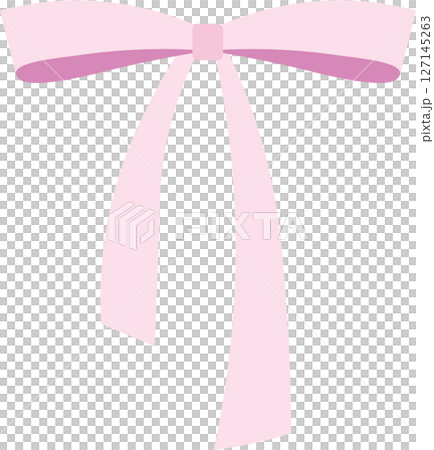 Ribbon vector illustration (for decoration, knots, gifts) | Pink, ribbon, decoration, white background, 127145263