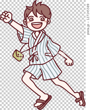 穿著金盃的熱情男孩的插圖 127145389